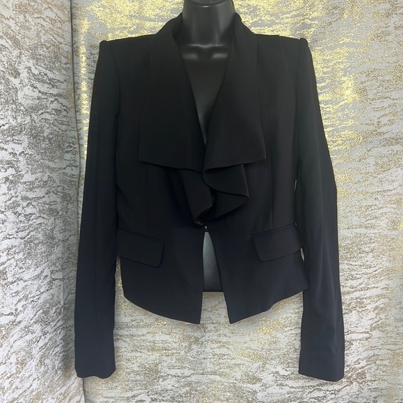 Bcbgmaxazria Black Open Front Waterfall Blazer/Jacket Size S - Picture 3 of 16
